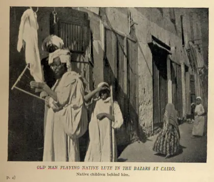 Old Man Playing Lute in the bazars at Cairo. (1911) - TIMEA, 1911