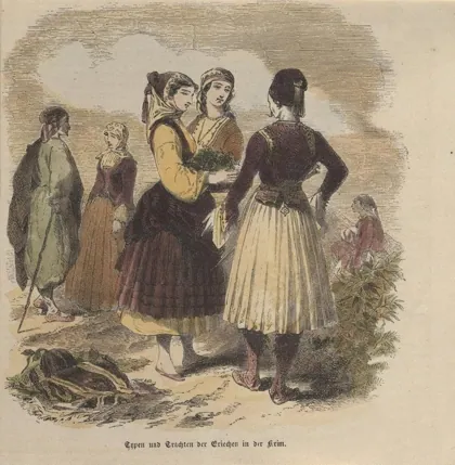 Crimea Greek costumes Fustanella, 1870