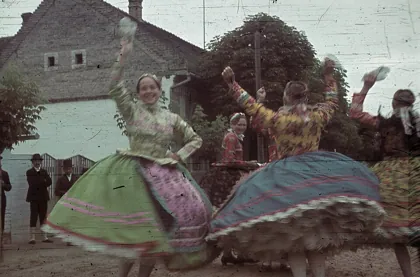 Women, folk costume, folk dance, colorful Fortepan 92582, 1940