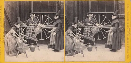 Devil's Bridge, Welsh Women Spinning, 1894