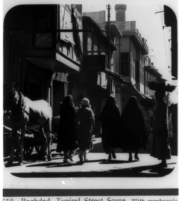 Overhanging balconies, Baghdad, 1932