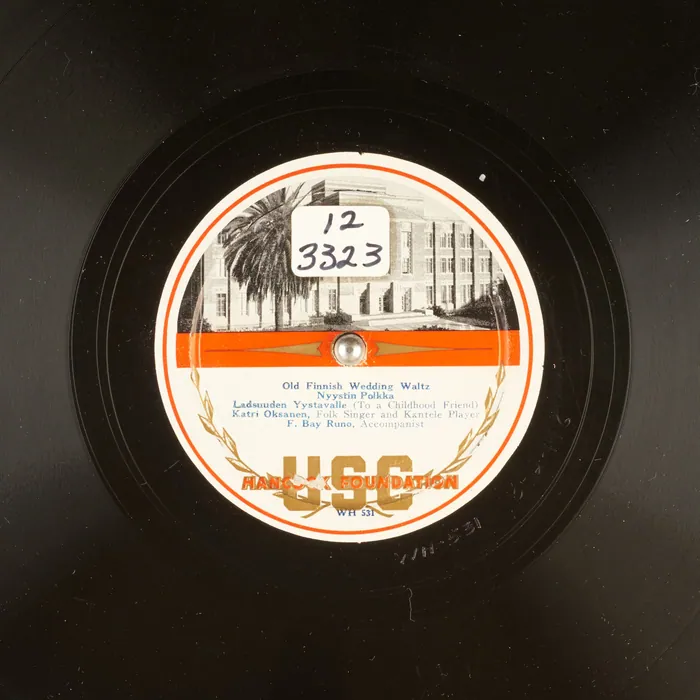 Original record for Old Finnish Wedding Waltz; Nyystin Polkka; Ladsuuden Yystavalle (To a Childhood Friend)